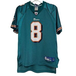 Reebok NFL Equipment Jersey Kids Large Green Miami Dolphins Culpepper #8 EUC